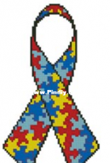 Artecy Cross Stitch - Autism Awareness Ribbon  - Free