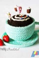 Freshlycrocheted - Olga Martin - Violet Cup Pincushion - Russian - Free