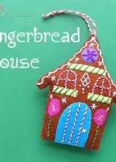 Shiny Happy World- Wendi Gratz- Gingerbread House Christmas ornament- free