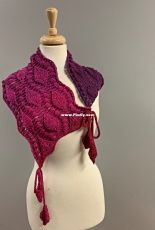 Bonita Patterns - Lianka Azulay - Embossed Leaves Reversible Scarflette or Scarf