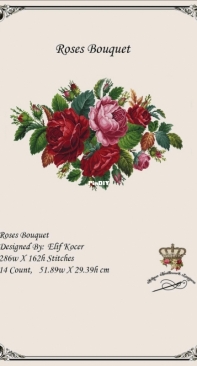 Antique Needle Work Designs - Roses Bouquet