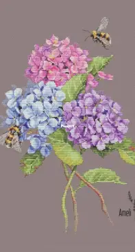 Ameli Stitch - Bumblebees In Hydrangeas by Anna Smith/Kuznetsova / Анна Смит