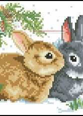 Vervaco 70.870 Rabbits in the Snow pcs