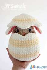 Pearls the Bunny in an Egg Easter Gift Crochet Amigurumi Rabbit -  SAHRIT