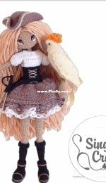Single Crochet - Lyubov Steshova - Pirate Girl - Doll Base and Clothes - Korsan Kiz - Turkish - Translated