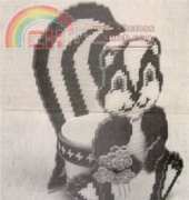K421-5814  Plastic Canvas Skunk Planter