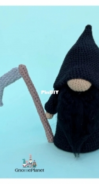 Tiknik Crochet Toys - Gnome Planet - Lilit Nikoyan - Grim Reaper Gnome