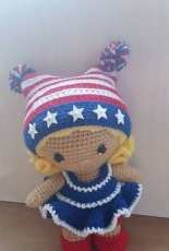 Laura Tegg - Stars and Stripes Hat for Weebee Doll - Free