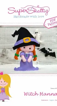 Super Skattig - P16036 - Witch Hannah - By Cindy Frantzen -Dutch-English-Portuguese