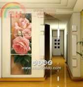 Triptych Pink Roses