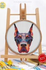Awesome Pattern Studio  C693   Mandala Doberman Pinscher  PCS + XSD
