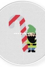 Daily Cross Stitch - Candy Cane and Elf