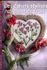 Les Editions de Saxe-Les coeurs stylisés au point de croix- Monique Bonnin