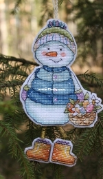 My Embroidery - Made for You Stitch - Snowman with a Basket by Elena Shestakova