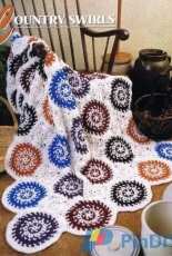 Annies Attic Crochet Quilt Afghan Club - Shirley Brown - Country Swirls Afghan