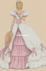 Elegant Lady Breast Cancer Ribbon Counted Cross Stitch Chart No. 1-156SS