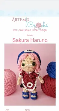 Sakura Haruno (Naturo Clássico) - Amigurumi