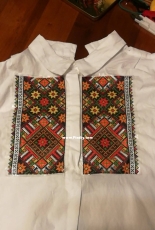White shirt in Ukraine pattern