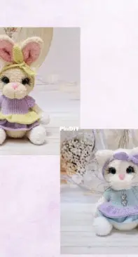 cherrytoys - Vishnevaya Masterskaya - Valentina Vishnevskaya - Валентина Вишневская -Mia the Cat and Zoya the Bunny - Кошечка Мия и зайка Зоя - Russian