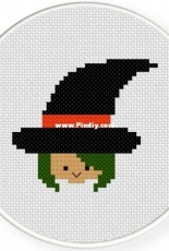 Daily Cross Stitch - Witch Head