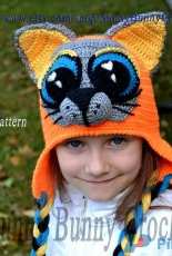 Sunny Bunny Crochet - Anna Carson - Crocheted Cat Hat with Big Eyes Pattern