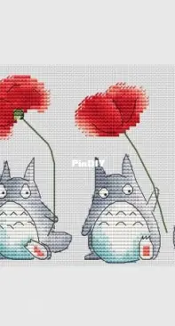 Totoro with Poppies by Morra Mårran
