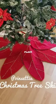 Pippa Patterns - Connie Rockliff - Poinsettia Christmas Tree Skirt