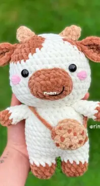 Cute Avocado Cow Super Soft Crochet Cow Plush 