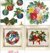 Ellen Maurer Stroh EMS048 Christmas Treasures, EMS050 Gift of Roses, EMS060 Christmas Bouquet, EMS066 The Bird Collector XSD