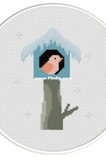 Daily Cross Stitch - Winter Birdhouse