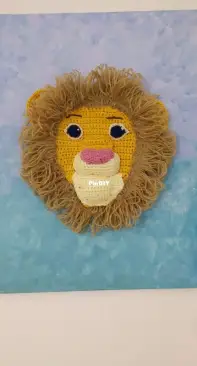 Crocheted lion  head