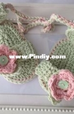Elifine Designs - Mammino Designs - Aida - Crochet baby sandals Number 37