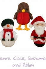 Knitables - Ornaments Santa, Robin, and Snowman by Sarah Gasson