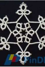 Tatting - Snowflake using lock chains and beads by Jennifer Williams - Free