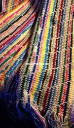 Tightly Wound Loosely Knit - Cathy Mangaudis - Rainbow Scrap Afghan - Free