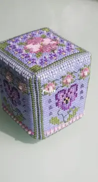 Finished Pansy Rose Cube