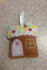 Felt gingerbread house ornament