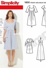 Simplicity 1800 dress sewing pattern (US sizes 10-18)