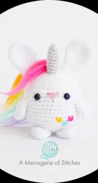 A Menagerie of Stitches - Lauren Espy - Chubby Bunny Unicorn - Free
