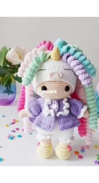 Lubava Crochet Pattern - Lyubov Kholkina - Doll with outfit and Unicorn Hat