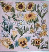 Yellows, Golds and Whites from BHG 2001 Cross Stitch Designs
