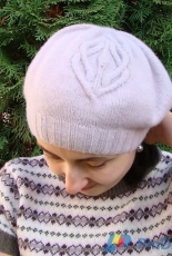 Frosted Rose Beret by Irina Bil/Iris Blue Knits-Free