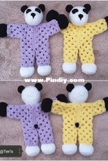 Crochet at Teris - Teri Hamilton -  Panda in Pyjamas Lovey - free