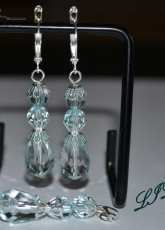 Aquamarine earrings, pendant, bracelet and hairpins