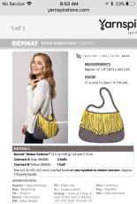 Yarnspirations- Bernat Design Studio - Fringe Benefits bag - Free
