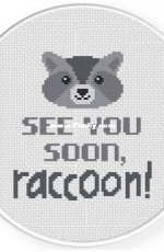 Daily Cross Stich -See You Soon Raccoon