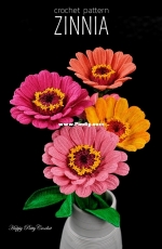 Zinnia Flower by Happy Patty Crochet