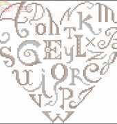 DMC Natural Hearts  -  Letters Heart XSD