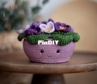 Dorogina Toys - Knitted World by Elena - Elena Dorogina - Violet in the Pot