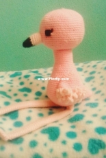 Ramona the friendly Flamingo By Bunnies and Yarn.